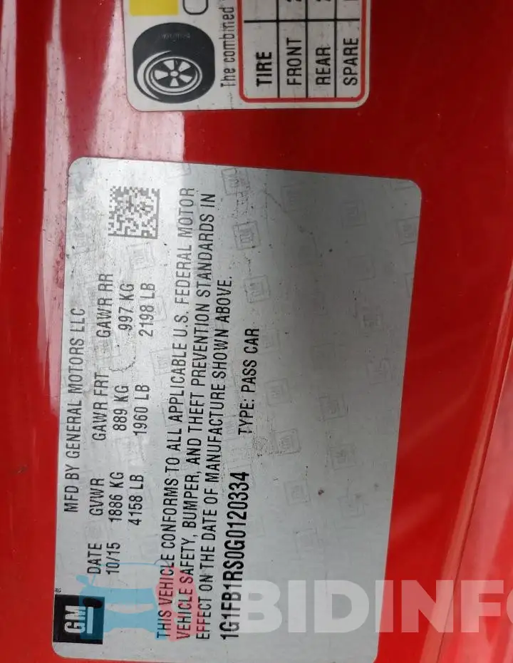 1G1FB1RS0G0120334 Photo# 12