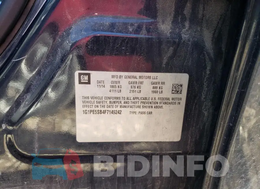 1G1PE5SB4F7149242 Photo# 12