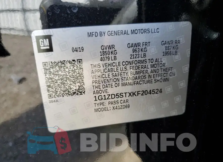 1G1ZD5STXKF204524 Photo# 13