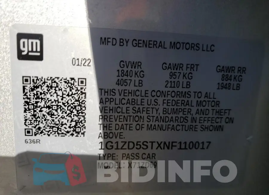 1G1ZD5STXNF110017 Photo# 13