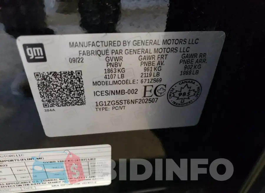 1G1ZG5ST6NF202507 Photo# 12