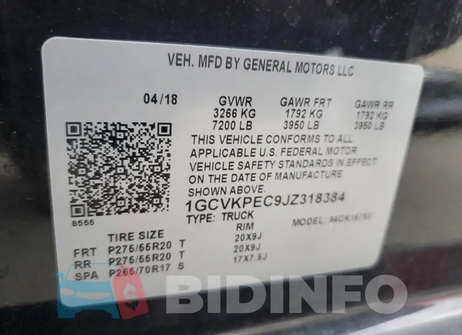 1GCVKPEC9JZ318384 Photo# 12
