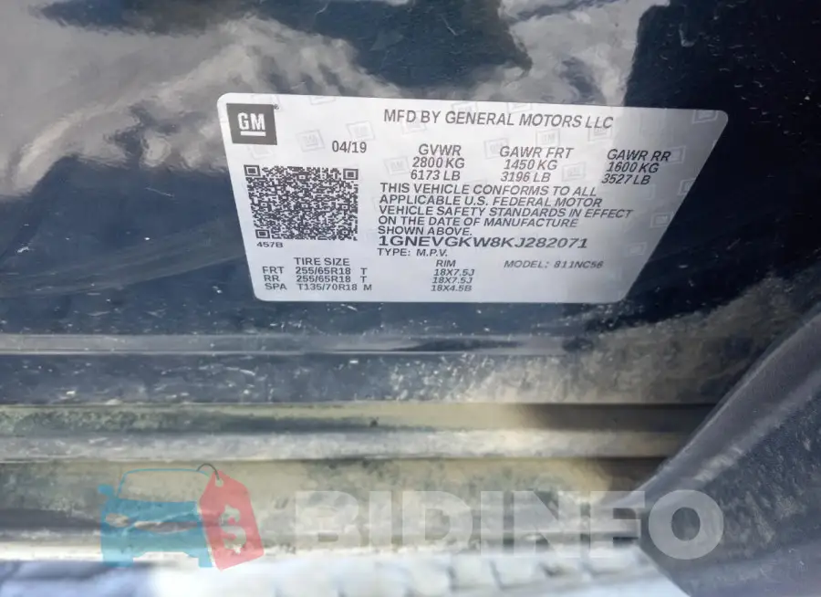 1GNEVGKW8KJ282071 Photo# 12