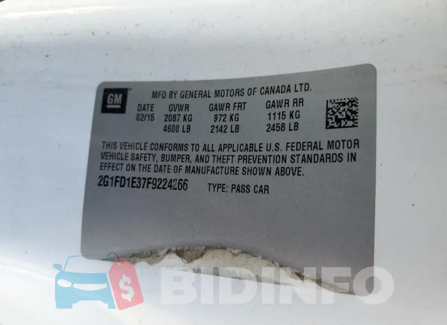 2G1FD1E37F9224266 Photo# 13