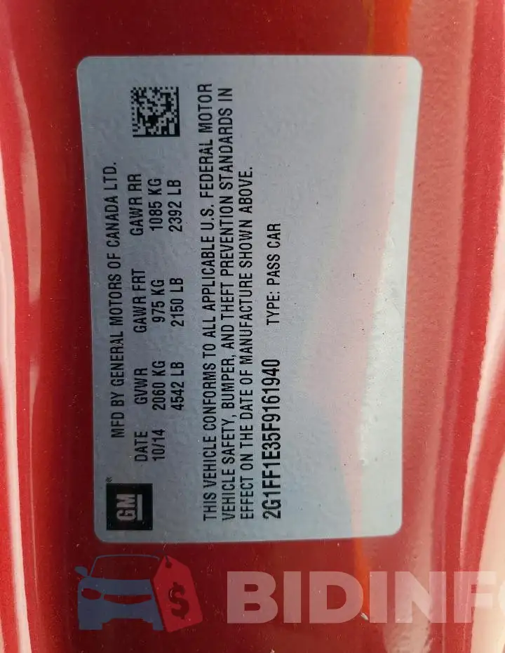 2G1FF1E35F9161940 Photo# 12