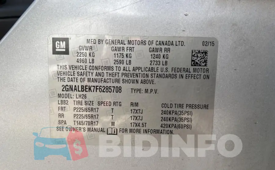 2GNALBEK7F6285708 Photo# 10