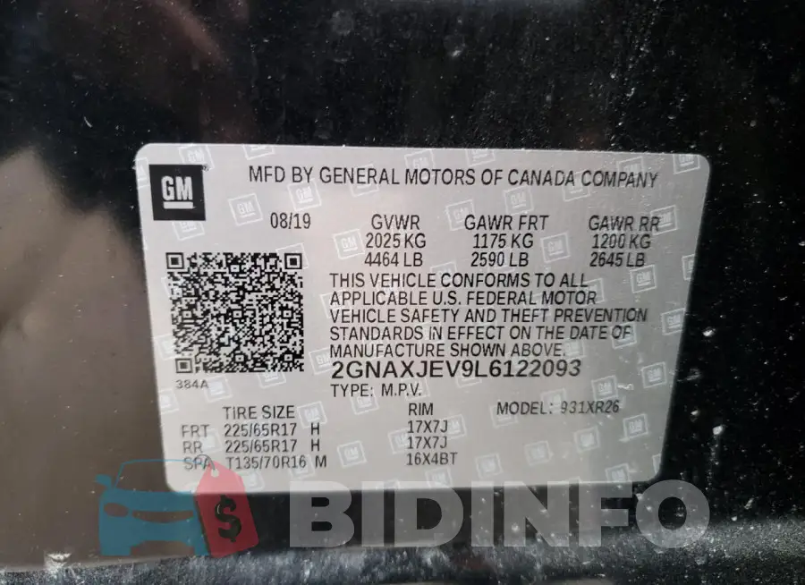 2GNAXJEV9L6122093 Photo# 12