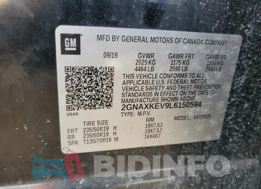 2GNAXKEV9L6150594 Photo# 12