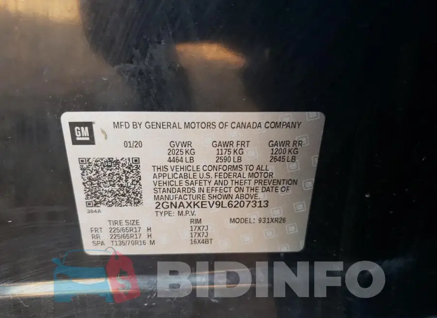 2GNAXKEV9L6207313 Photo# 12