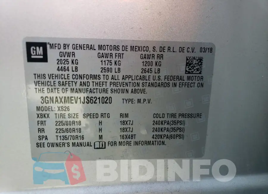 3GNAXMEV1JS621020 Photo# 13