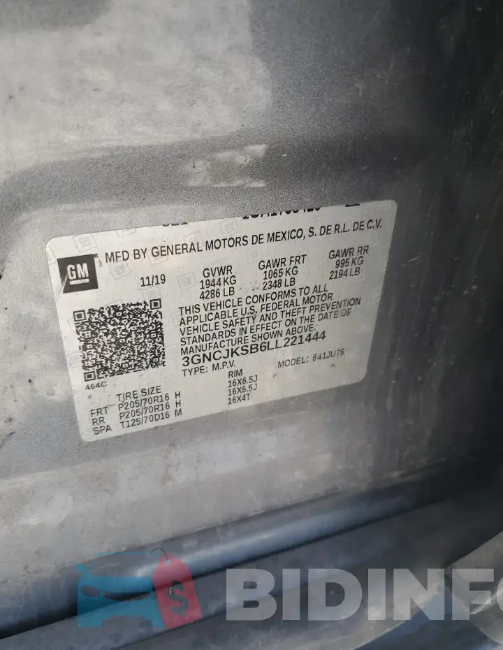 3GNCJKSB6LL221444 Photo# 13