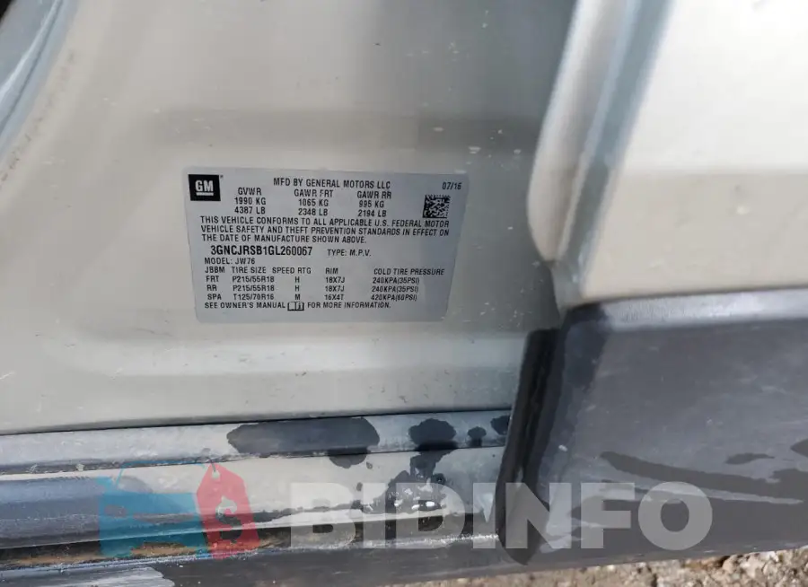 3GNCJRSB1GL260067 Photo# 12