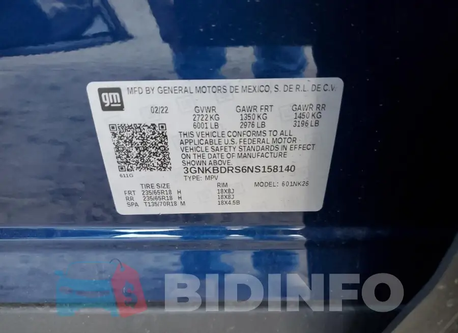 3GNKBDRS6NS158140 Photo# 13