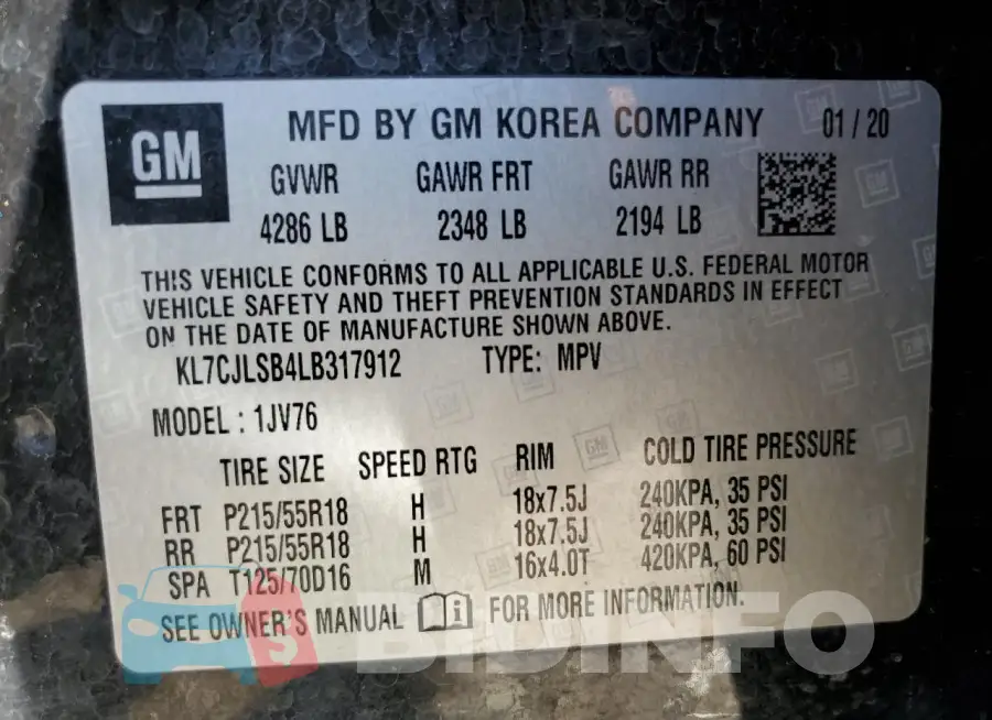 KL7CJLSB4LB317912 Photo# 12