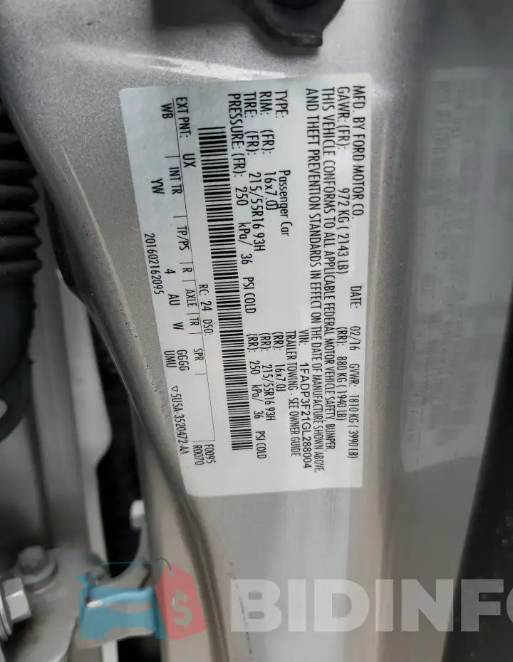 1FADP3F21GL288004 Photo# 12