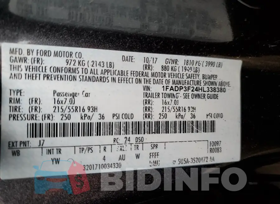 1FADP3F24HL338380 Photo# 12