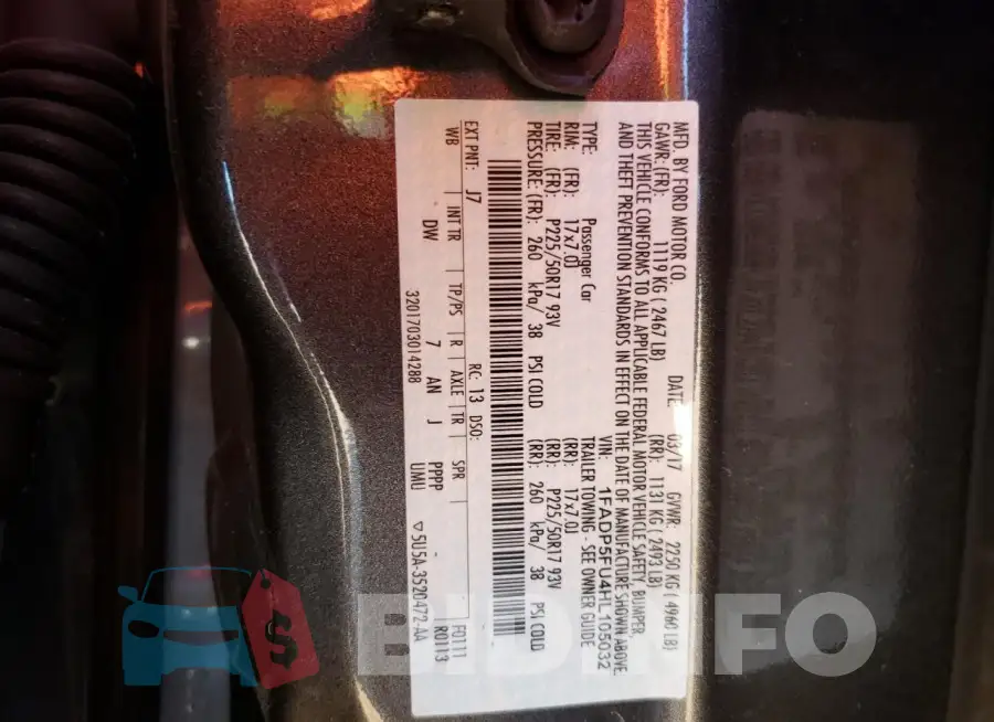 1FADP5FU4HL105032 Photo# 12