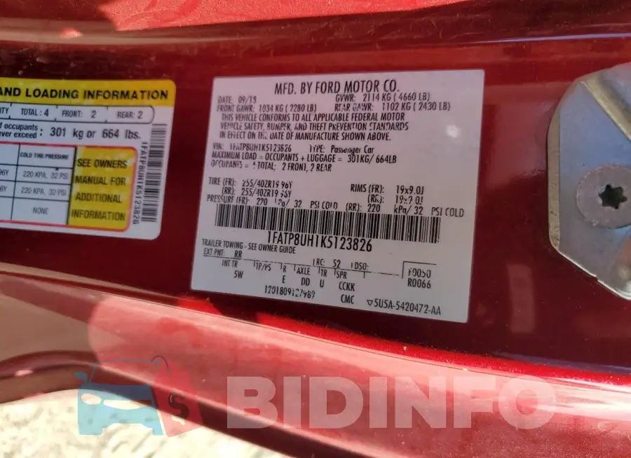 1FATP8UH1K5123826 Photo# 12