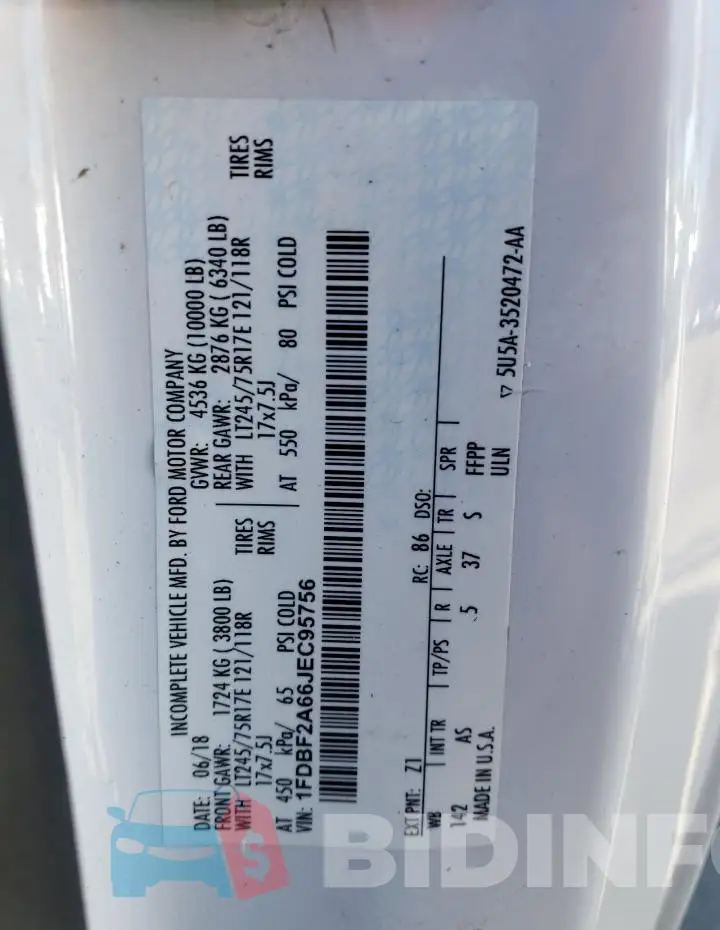 1FDBF2A66JEC95756 Photo# 12