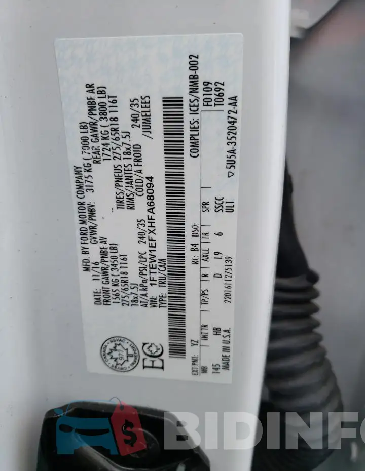 1FTEW1EFXHFA68094 Photo# 12