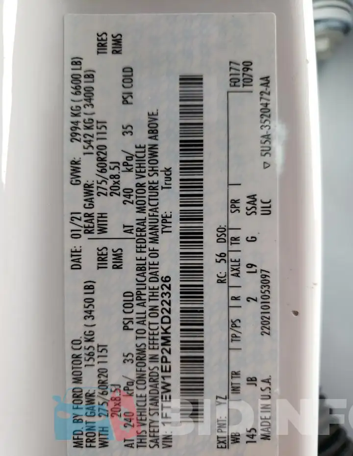 1FTEW1EP2MKD22326 Photo# 12