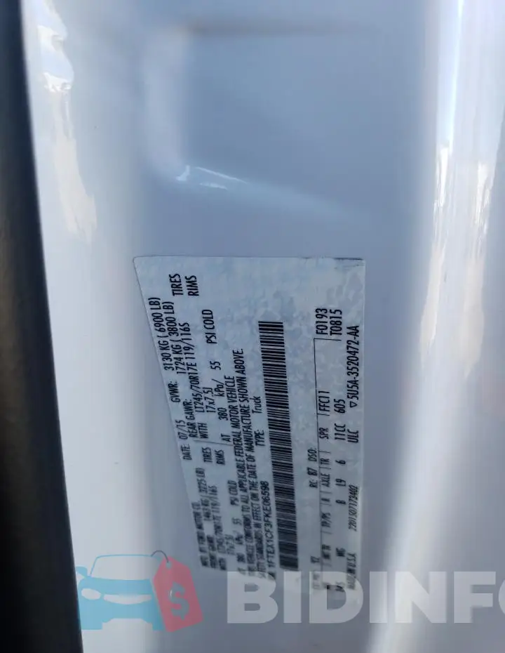1FTEX1CF3FKE06598 Photo# 13