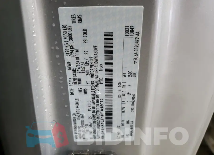 1FTFX1EF1HFA18072 Photo# 12