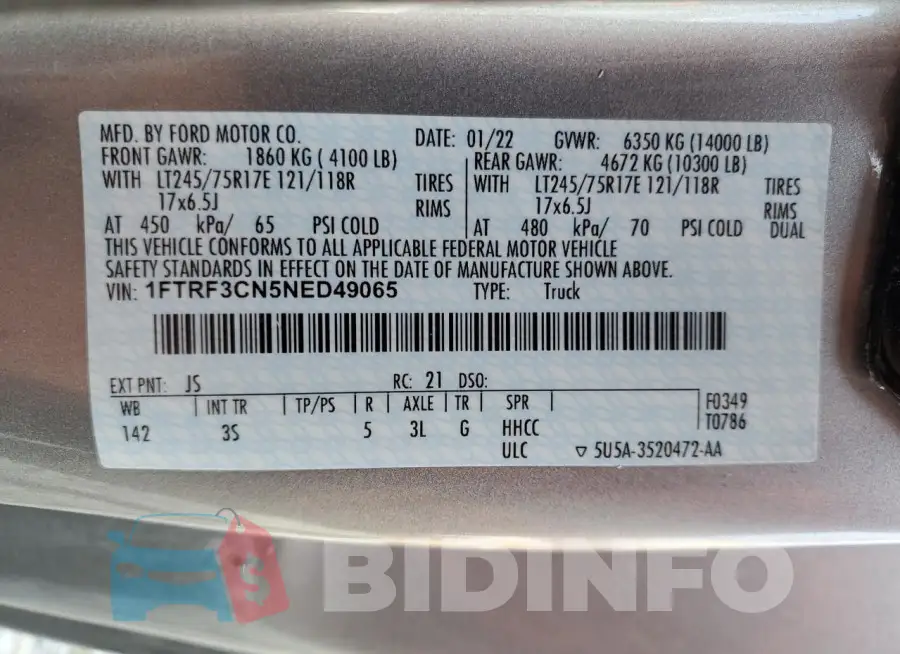 1FTRF3CN5NED49065 Photo# 12