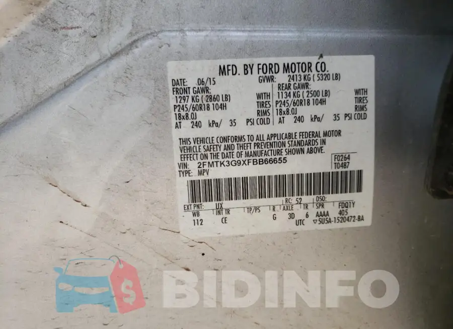 2FMTK3G9XFBB66655 Photo# 13