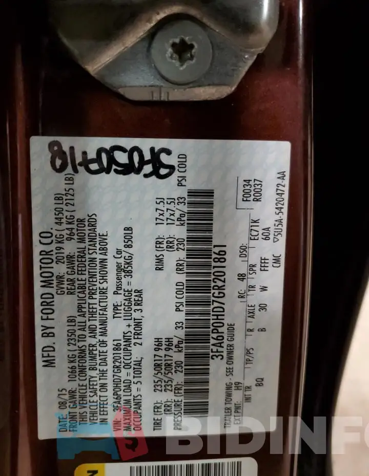 3FA6P0HD7GR201861 Photo# 12