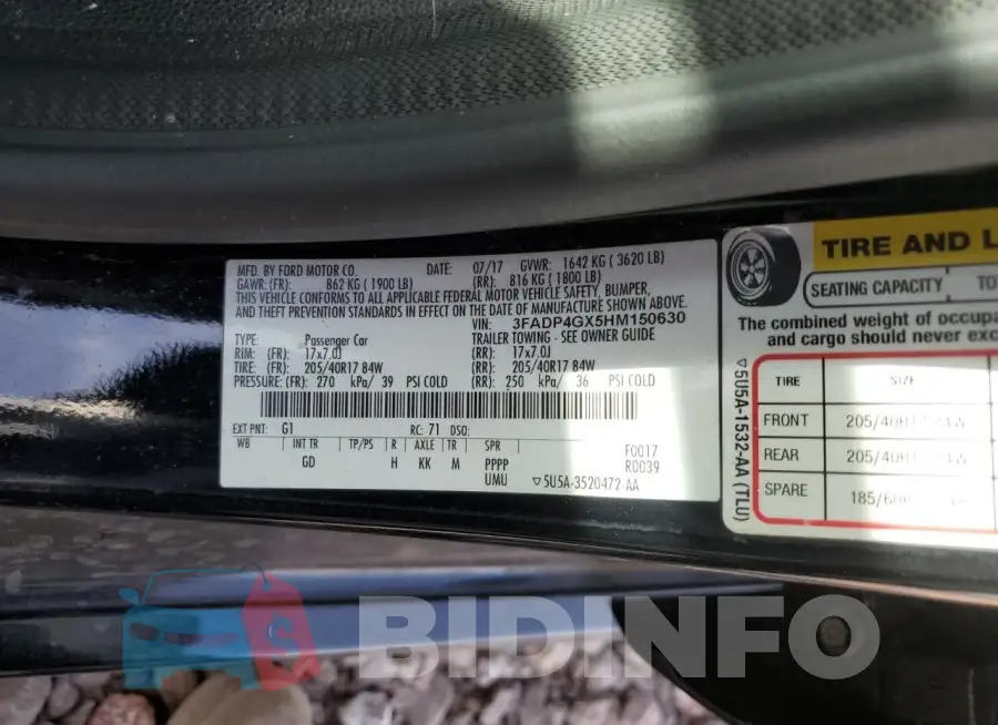 3FADP4GX5HM150630 Photo# 12