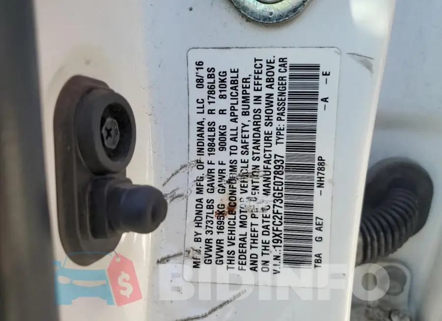 19XFC2F73GE078937 Photo# 13