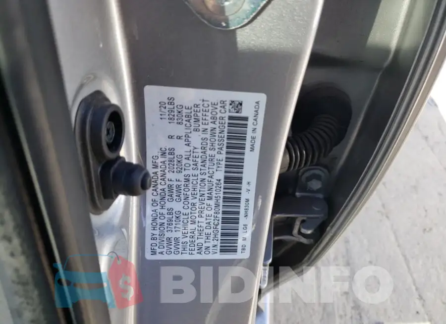2HGFC2F80MH510264 Photo# 12