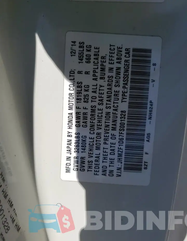 JHMZF1D67FS001328 Photo# 12