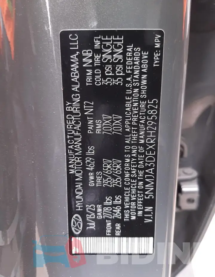 5NMJA3DEXRH295825 Photo# 12