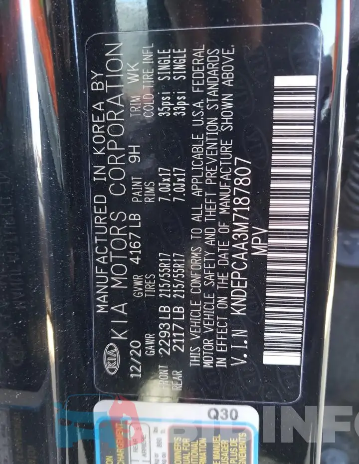 KNDEPCAA3M7187807 Photo# 13