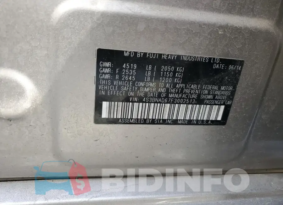 4S3BNAD67F3002513 Photo# 12