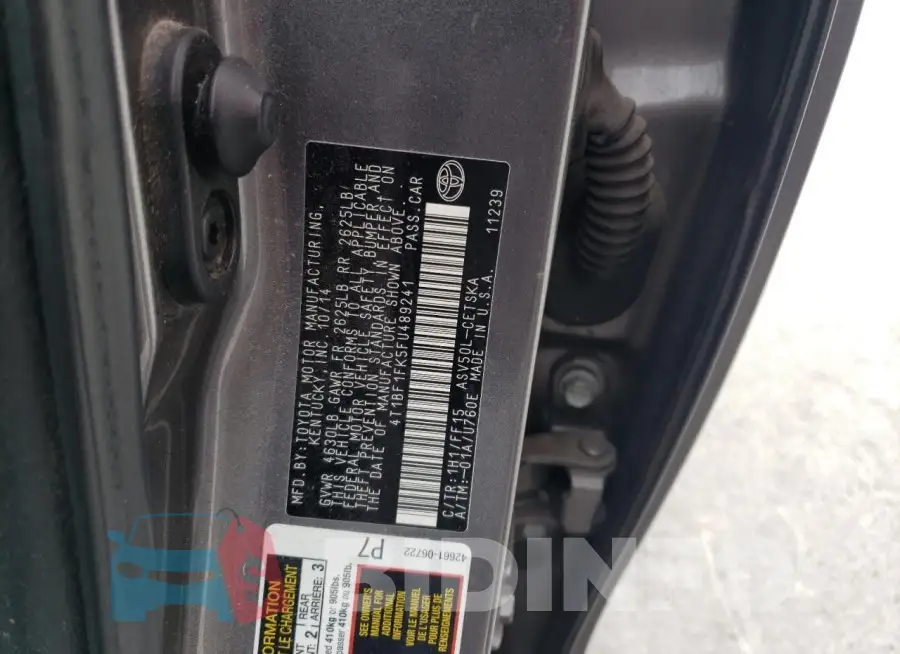 4T1BF1FK5FU489241 Photo# 12