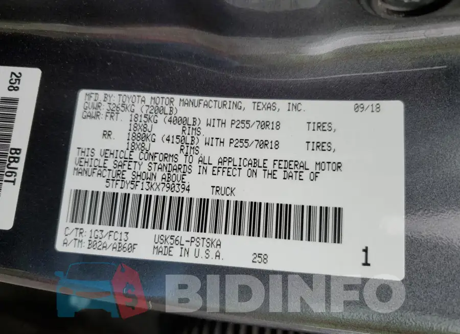 5TFDY5F13KX790394 Photo# 12