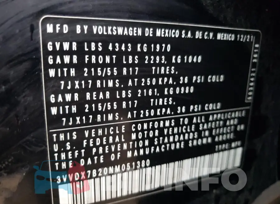 3VVDX7B20NM051380 Photo# 13