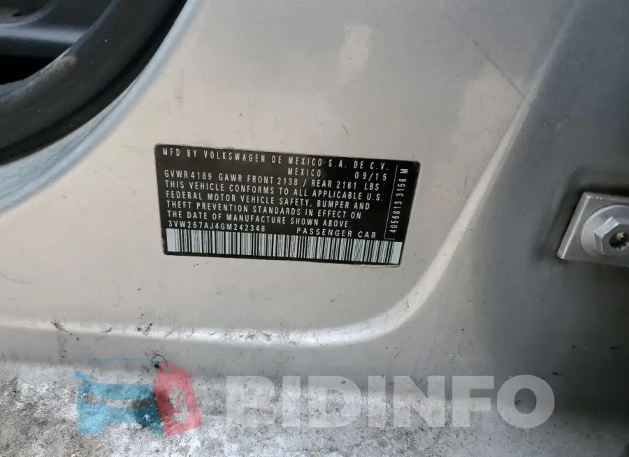 3VW267AJ4GM242348 Photo# 12
