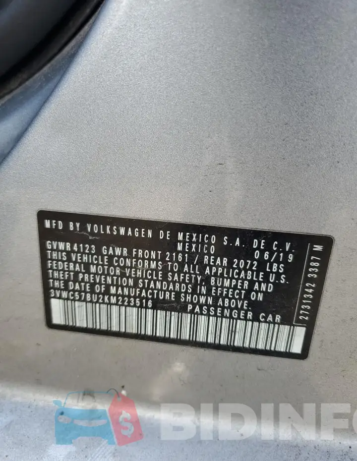3VWC57BU2KM223516 Photo# 12