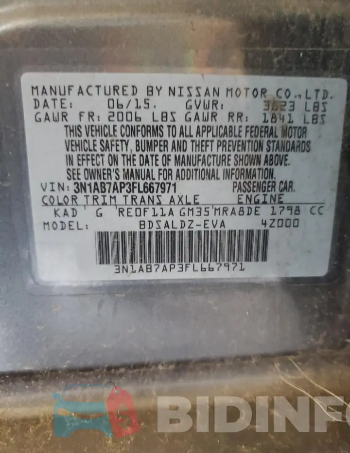 3N1AB7AP3FL667971 Photo# 12