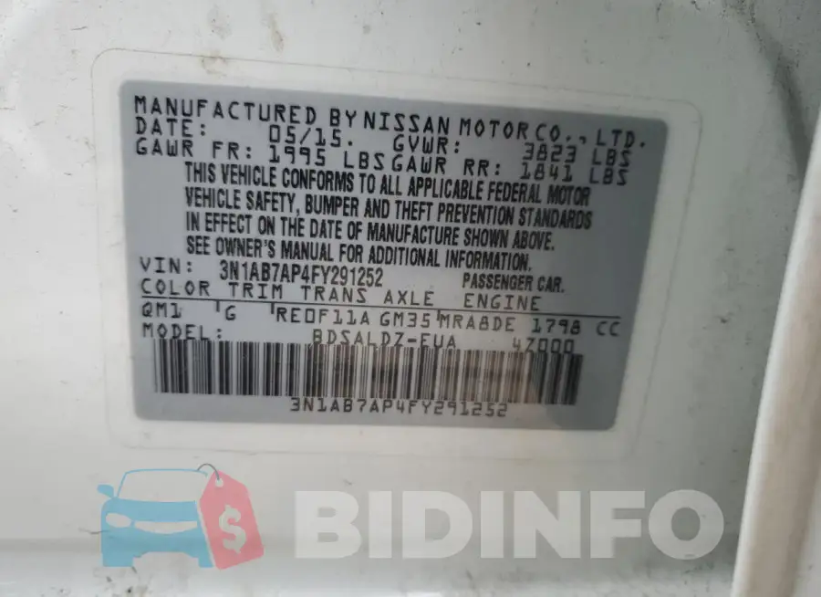 3N1AB7AP4FY291252 Photo# 13