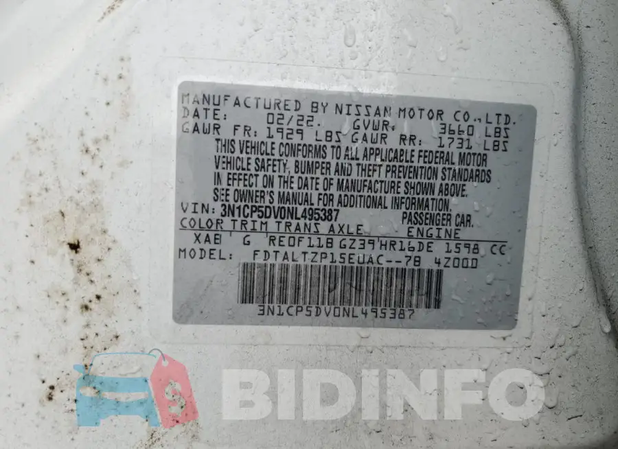 3N1CP5DV0NL495387 Photo# 13