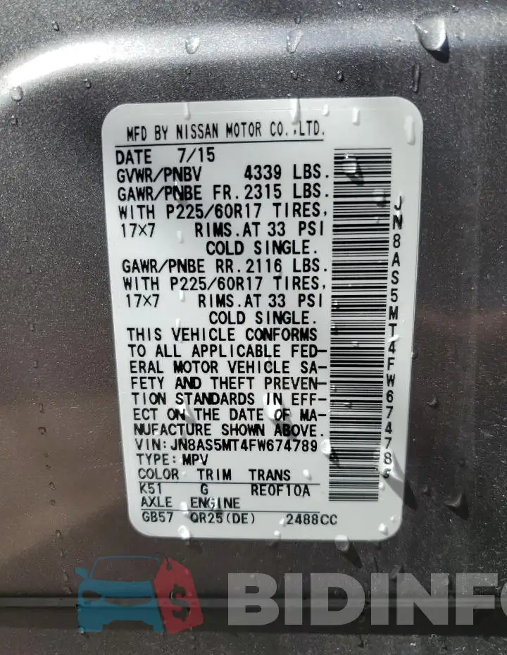 JN8AS5MT4FW674789 Photo# 14