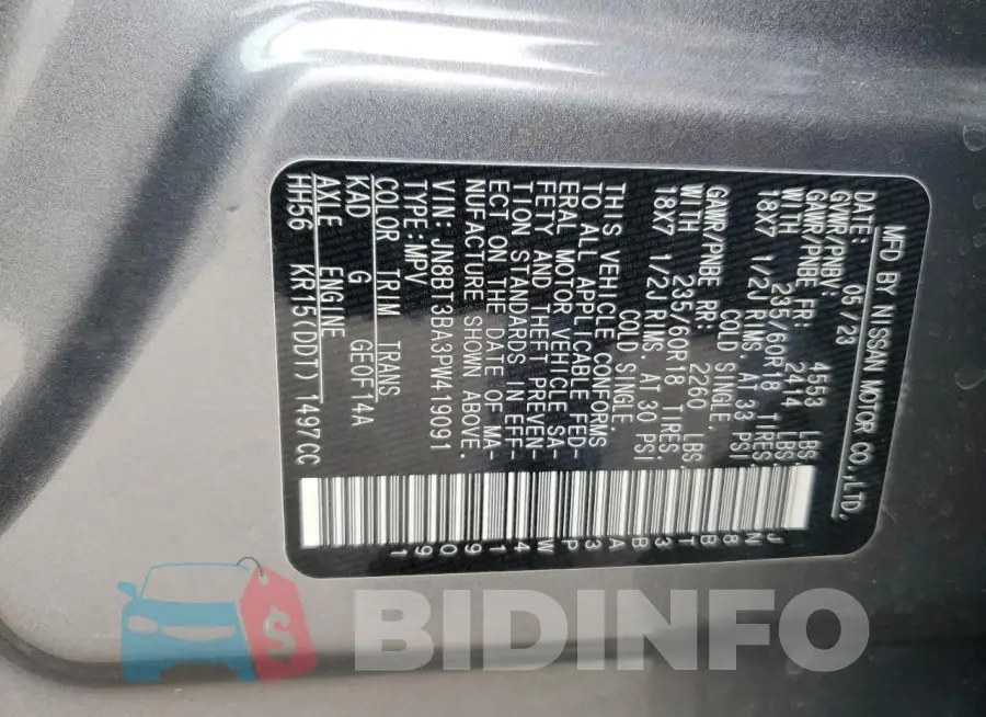 JN8BT3BA3PW419091 Photo# 14
