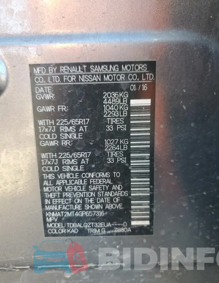 KNMAT2MT4GP657316 Photo# 13