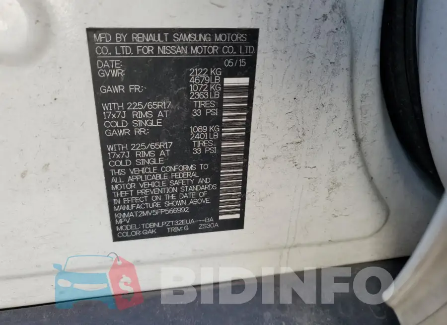 KNMAT2MV5FP566992 Photo# 13