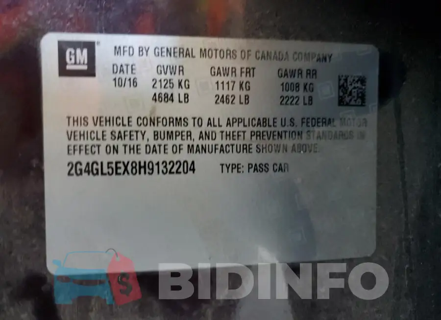 2G4GL5EX8H9132204 Photo# 12